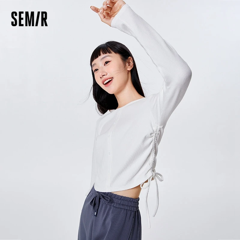 Semir Women Base Layer Underwear Soft Comfortable Simple Design Top Versatile Home Base Can Be Worn Outside Base Layer for Women
