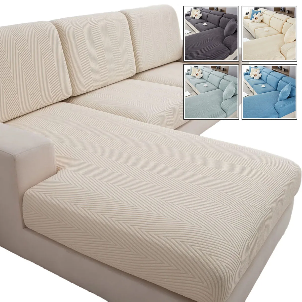 

1/2/3/4 Seaters Elastic Jacquard Fabric Sofa Cover Stretch Couch Cover Sectional L Shape Sofa Slipcover Corner Case for Home 1PC