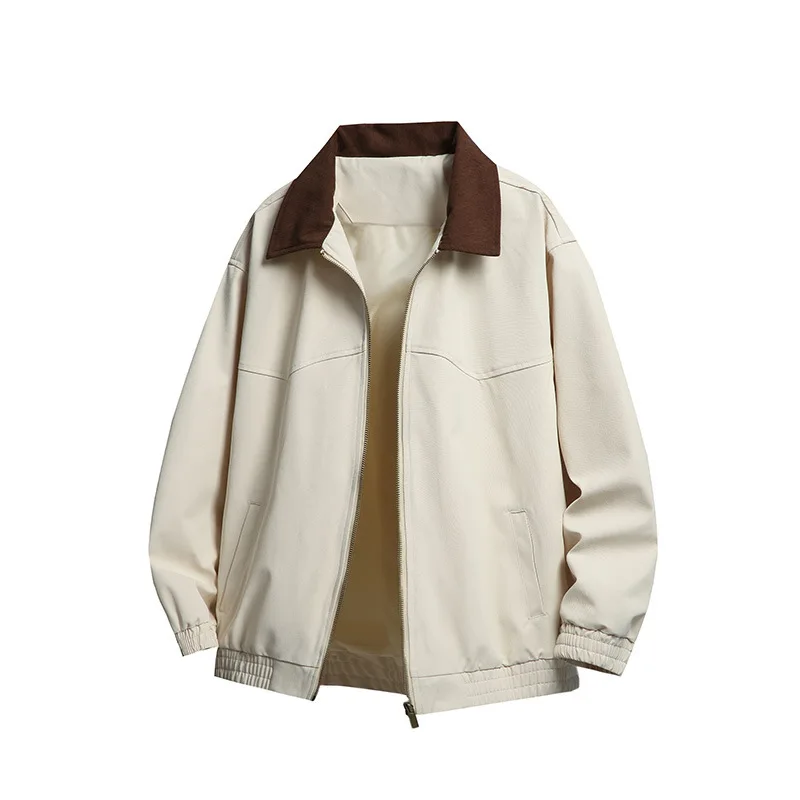 Collared For Men, Unique Style, Spring Autumn Jacket, Trendy Brand Casual Versatile Jacket In Pink, Black, And Purple view 4