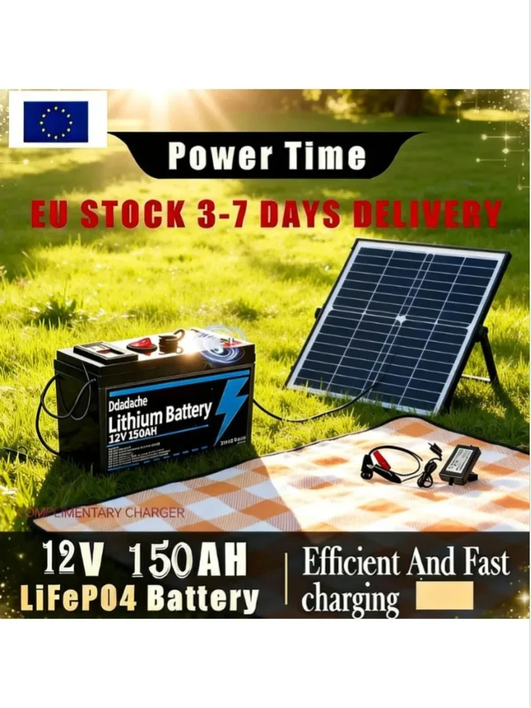 Akumulator litowy LiFePO4 12V 150Ah do ładowania solarnego, do echosond, łodzi, użytku na zewnątrz, kempingu, zastosowań off-grid, z portem USB. — 2