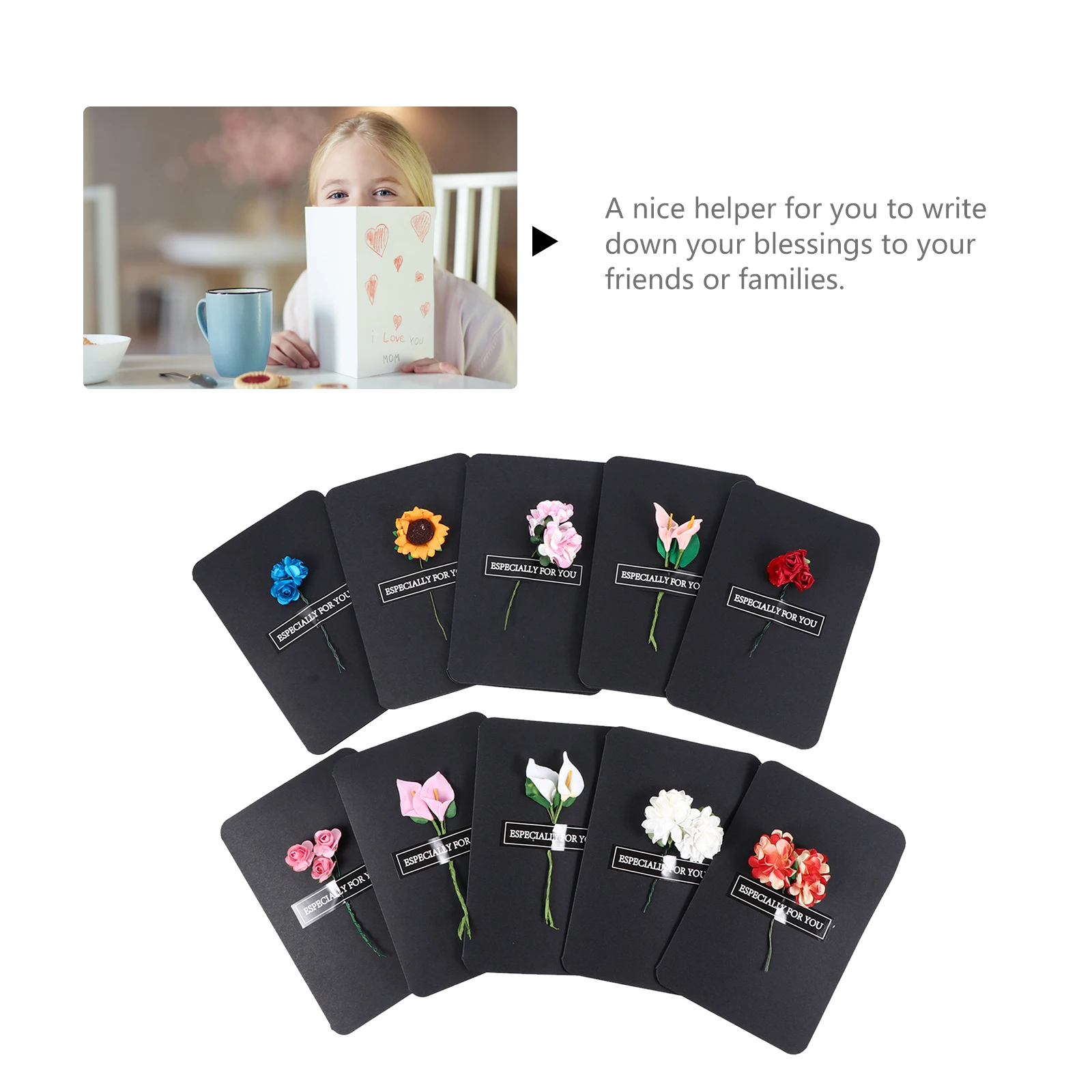 

10 Pcs Christmas Blessing Message Gift Manual Design Christmas Blessing Cards Festive Message Cards Invitations