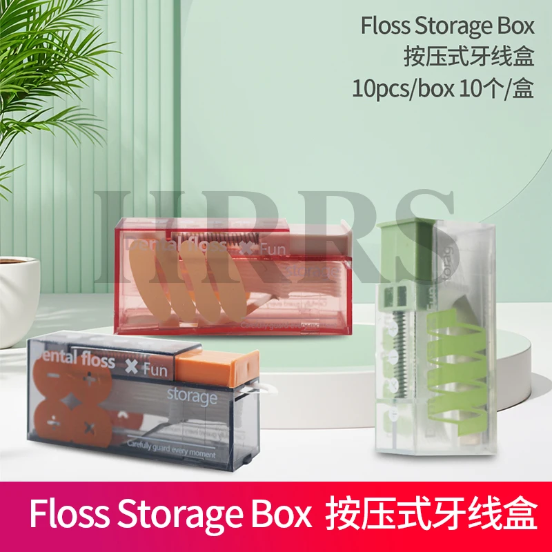 Portable Floss Dispenser Includes Floss Automatic Ejectable Floss Organiser Oral Care Press-on Disposable Flossing tool