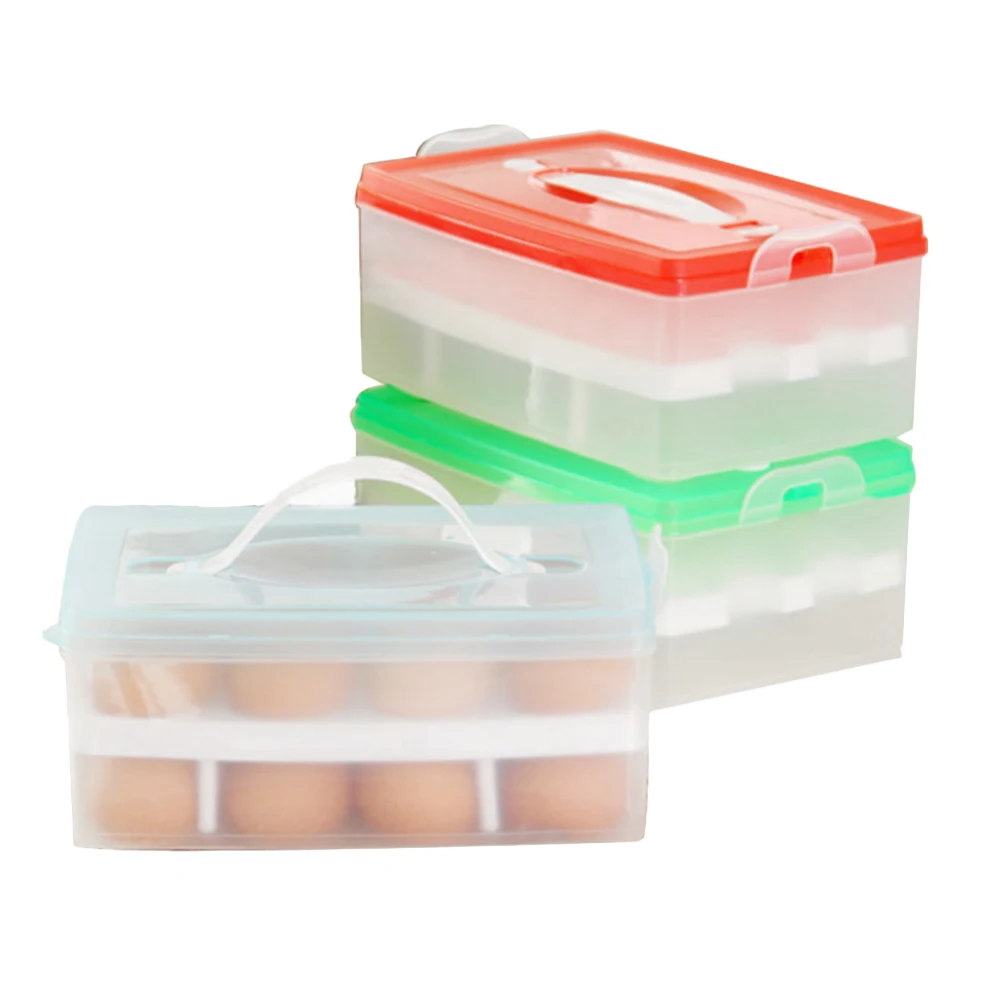 

Egg Storage Box 24 Grids Fridge Organizer Stackable Space Saving Transparent Container Plastic Crisper Dust Proof