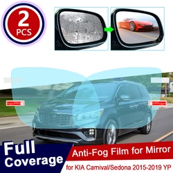 for KIA Carnival Sedona 2015~2019 YP Full Cover Anti Fog Film Rearview Mirror Rainproof Clear Anti-fog Films Car Accessories