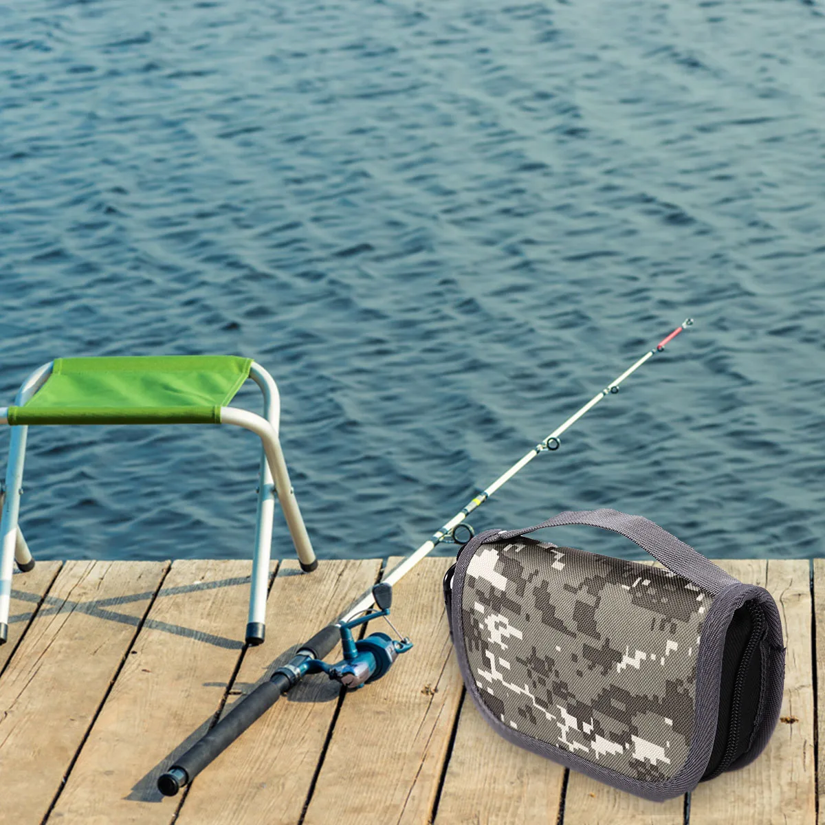 

Camouflage Fishing Tackle Bag Eva Durable Lure Storage Box Anti-Slip Zipper Fly Fishing Container Scratch Proof Portable