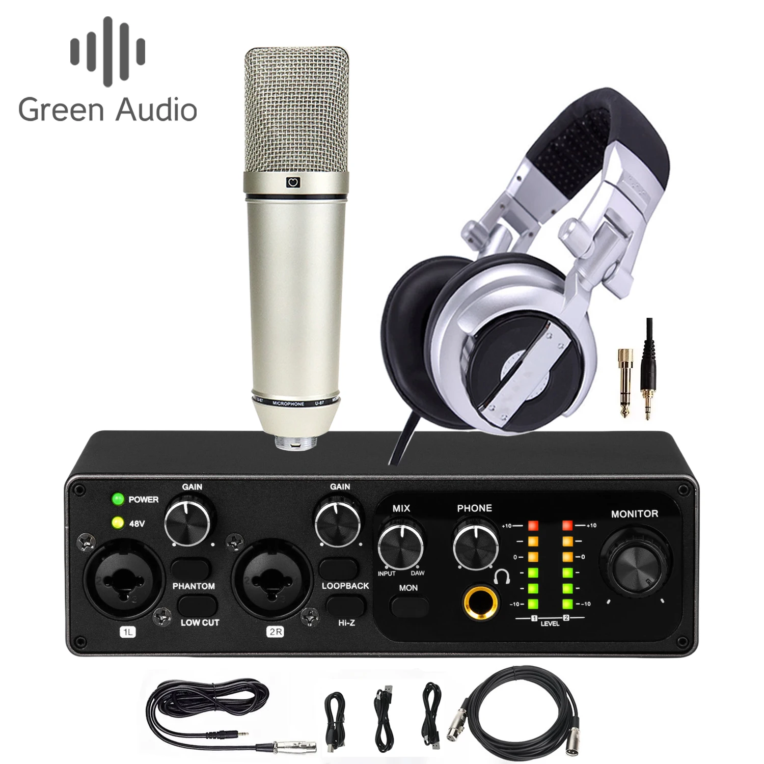 

GAX-MB22U Professional Condenser Microphone & USB Audio Interface Kit | Studio Recording Bundle for Vocal Podcast