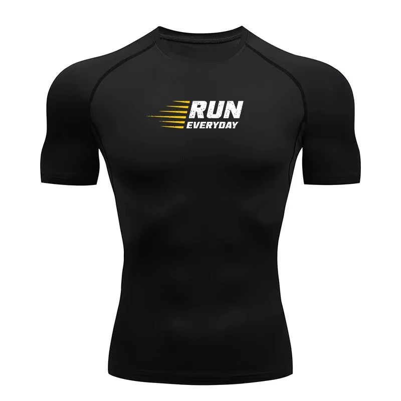 camiseta-masculina-de-compressao-de-secagem-rapida-–-gym-running-workout-manga-curta-com-estampa-run-s-3xl-zy0086
