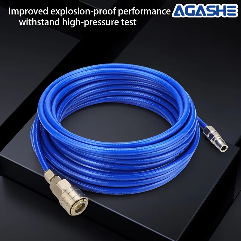 خرطوم وتركيبات ضاغط الهواء من AGASHE - 20 م/65.6 قدم و10 م/32.8 قدم، خرطوم مغطى بغزل البولي يوريثان عالي الضغط، #6