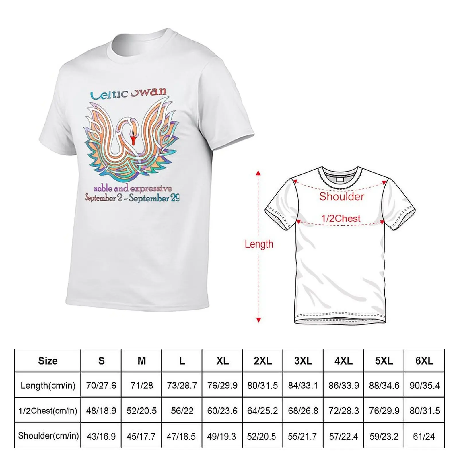Celtic Knot Swan Birthsign T-Shirt Work Duty Casual T-Shirt