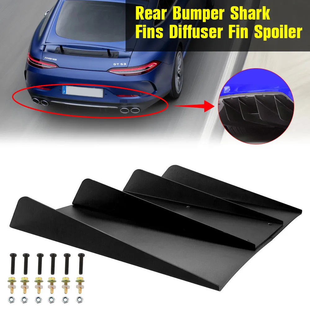 Universal Car Rear Bumper Lip Diffuser 7 Haaienvin Stijl Auto Terug Bumper Spoiler Lip Splitter Auto-Styling abs Plastic Top