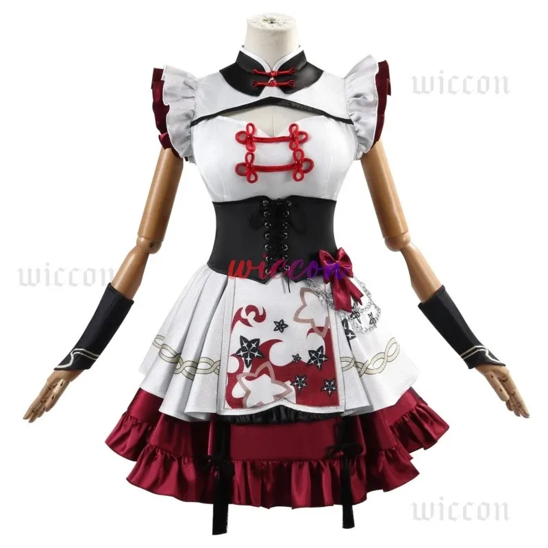 

New2025 Camellya Cosplay Costume Game Wuthering Waves West Lake Camellya Role-playing Clothes Lolita Women Dress Wig Set Outfit2