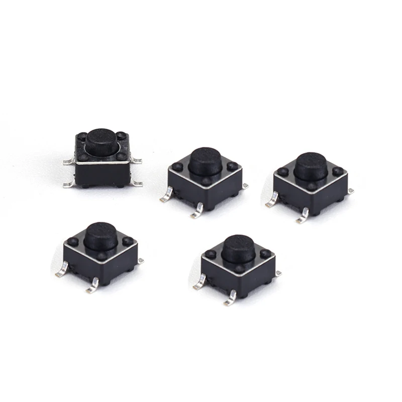 10Pcs 6*6*5 Tact Switch Push Button Switch Tactile Micro Switch SMD SMT Height 5mm ON/OFF Keys for Electronics