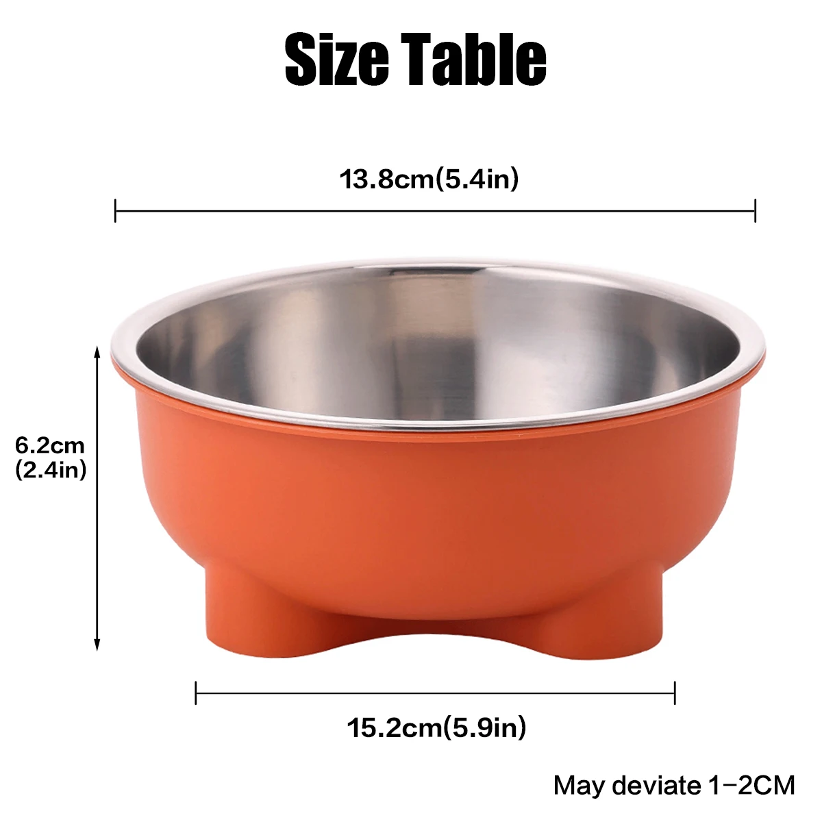 1PC Four-Legged Solid Color Stainless Steel Pet Dog Bowl And Cat Bowl For Indoor And Outdoor Use