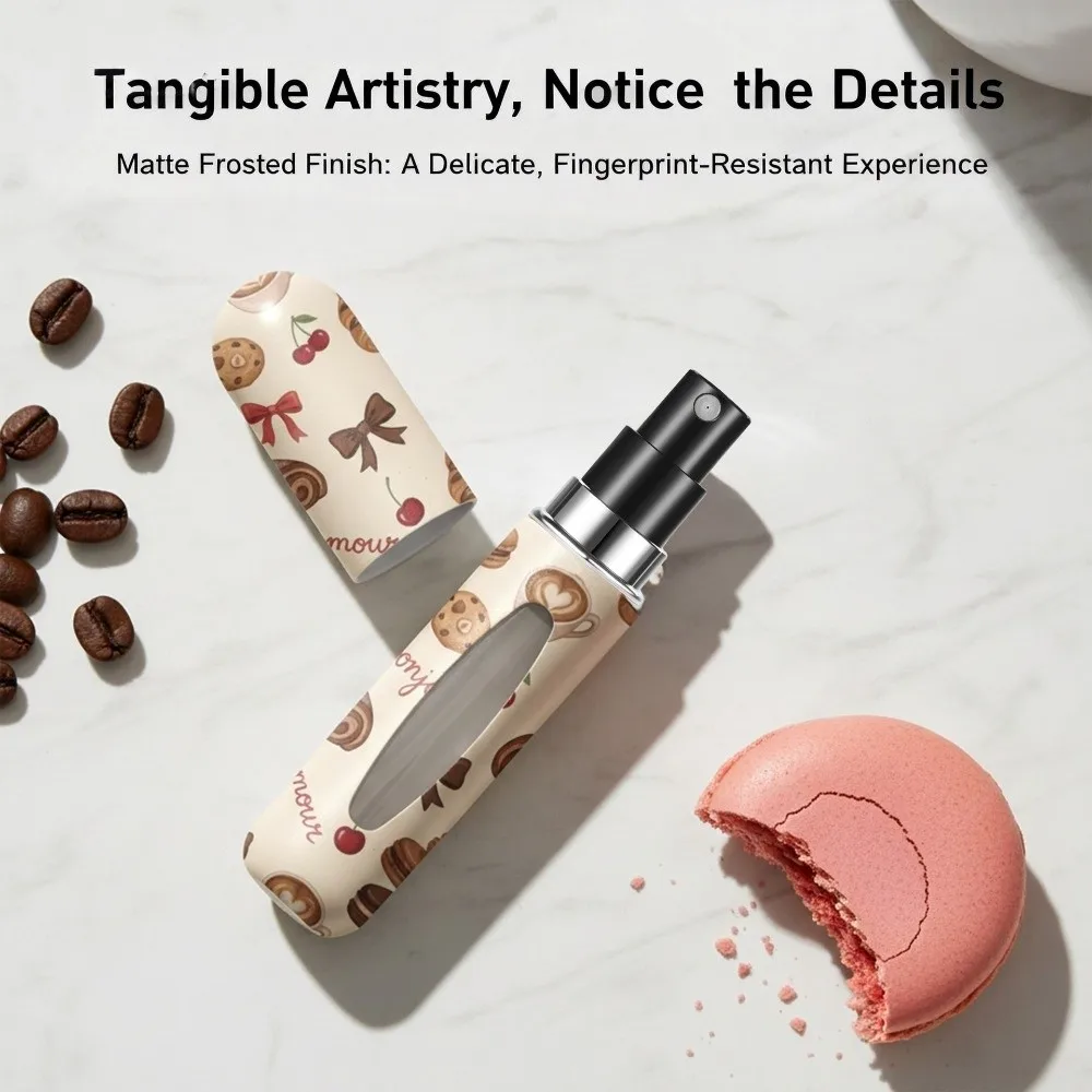 Fashion 5ml Perfume Bottle Leak-proof Cake Bow Spray Bottle Refillable with Key Ring Perfume Atomizer Bottle for Women Girls