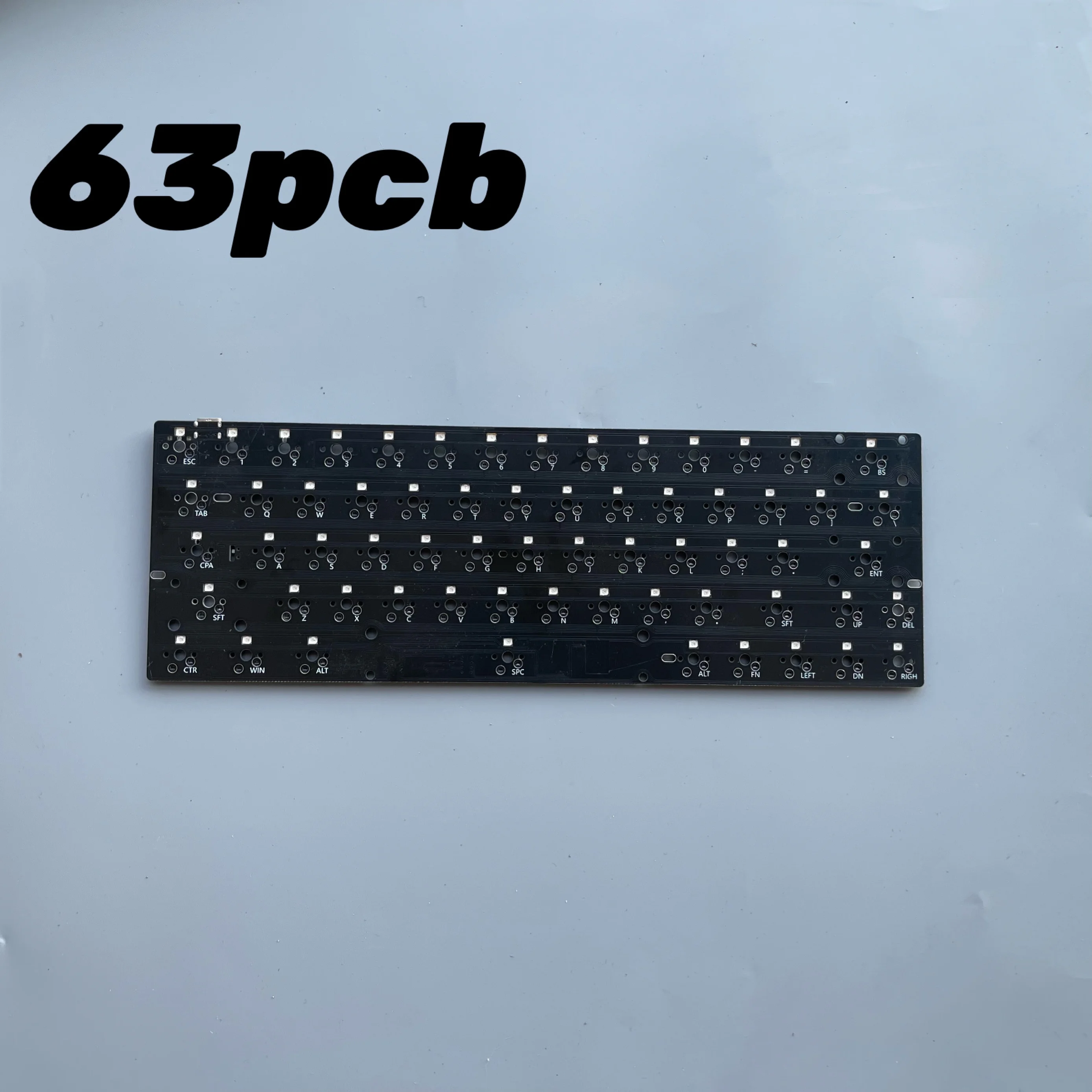 Wired GH60 size hotswap RGB pcb 64 keys 63 keys VIAL support TOFU60 case compatible