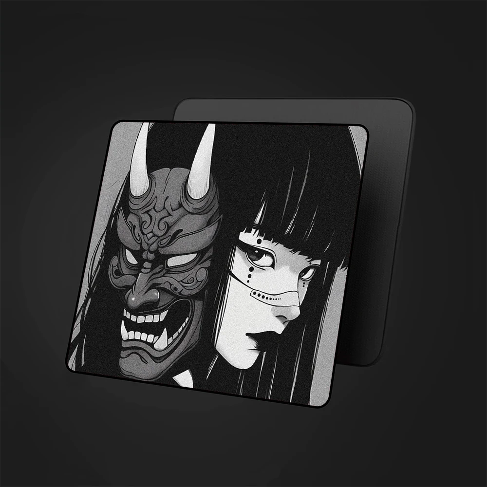 45x40cm Premium Mauspad Oni Maske Mädchen Geschwindigkeit Maus matte Gamer profession elle E-Sport Mauspad ultra feine Oberfläche Tastatur matte