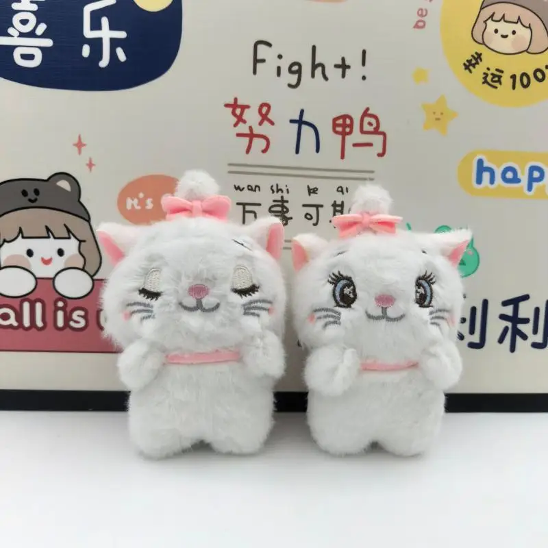 Disney Cartoon Marie Cat Close The Eyes Plush Pendant Doll Cute Little Cat Backpack Decoration Plush Toy Keychain Small Gifts