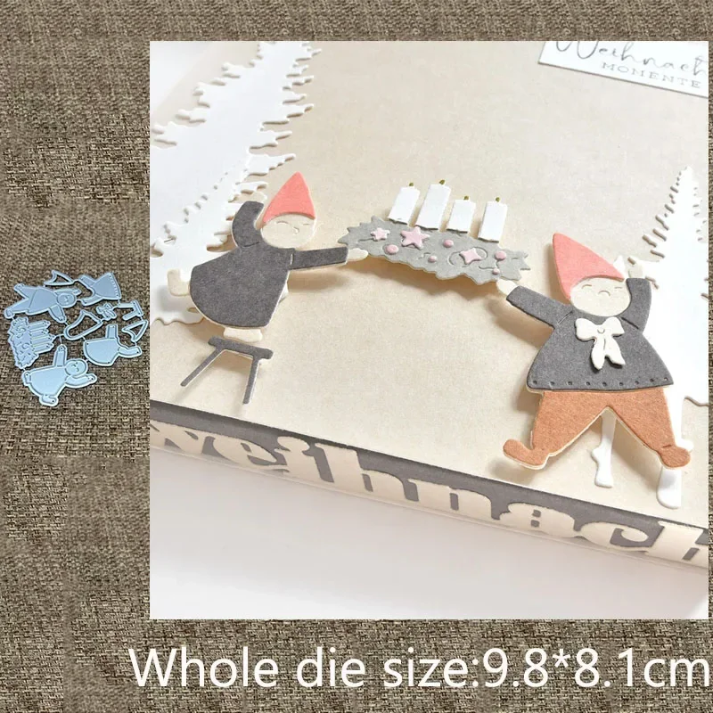 

Металлическая вырубная форма XLDesign Craft для тиснения и вырезания, рождественские эльфы, для скрапбукинга, альбомов, бумажных открыток, рукоделия