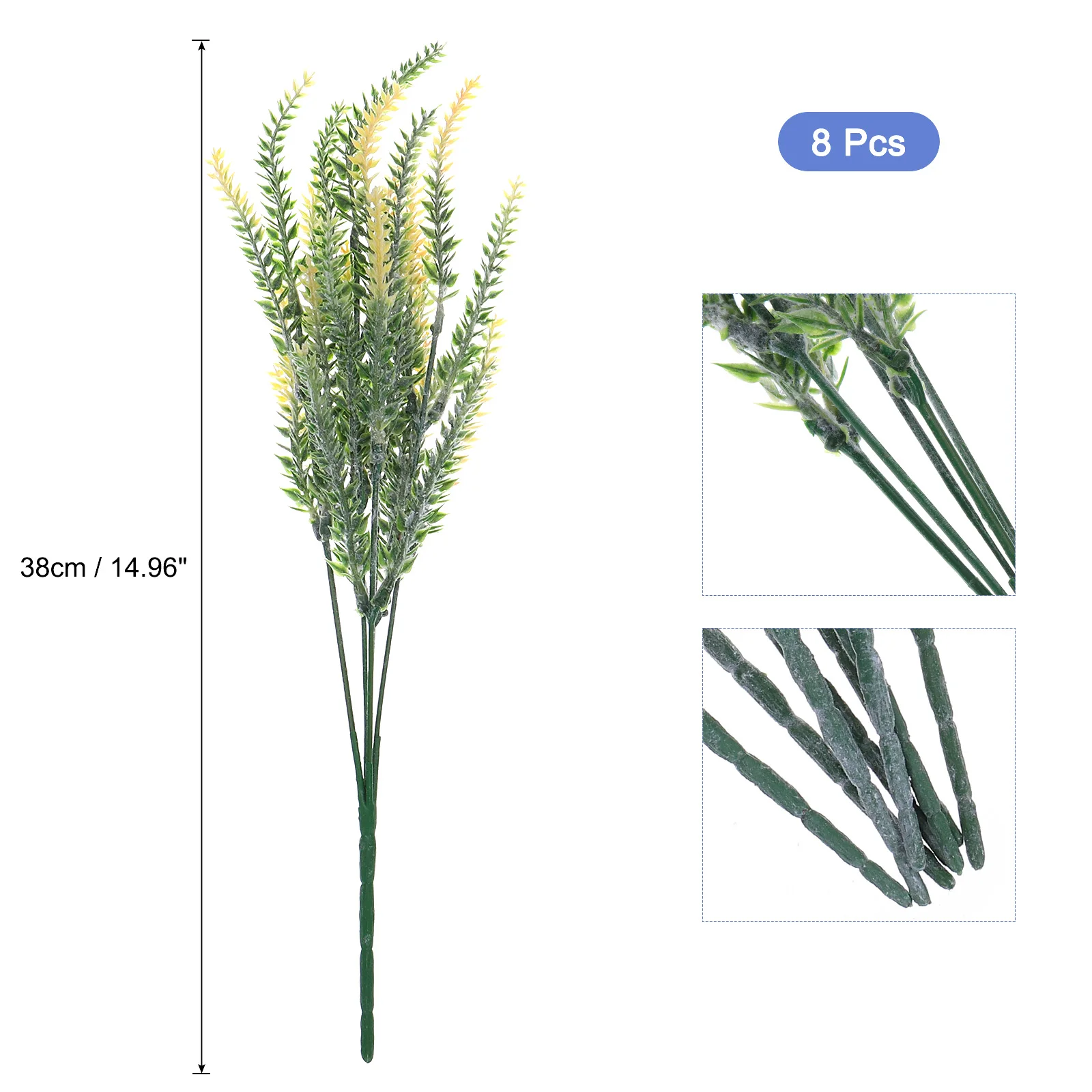 8 Bundles Artificial Lavender Flowers Fake Lavender Flowers Plastic for Indoor/Outdoor Home Wedding Kitchen Garden Office Porch