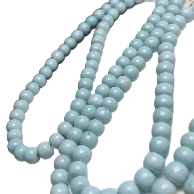 

Raw turquoise old-fashioned chain Buddha beads, clean high-porcelain jelly material Wenwan accessories