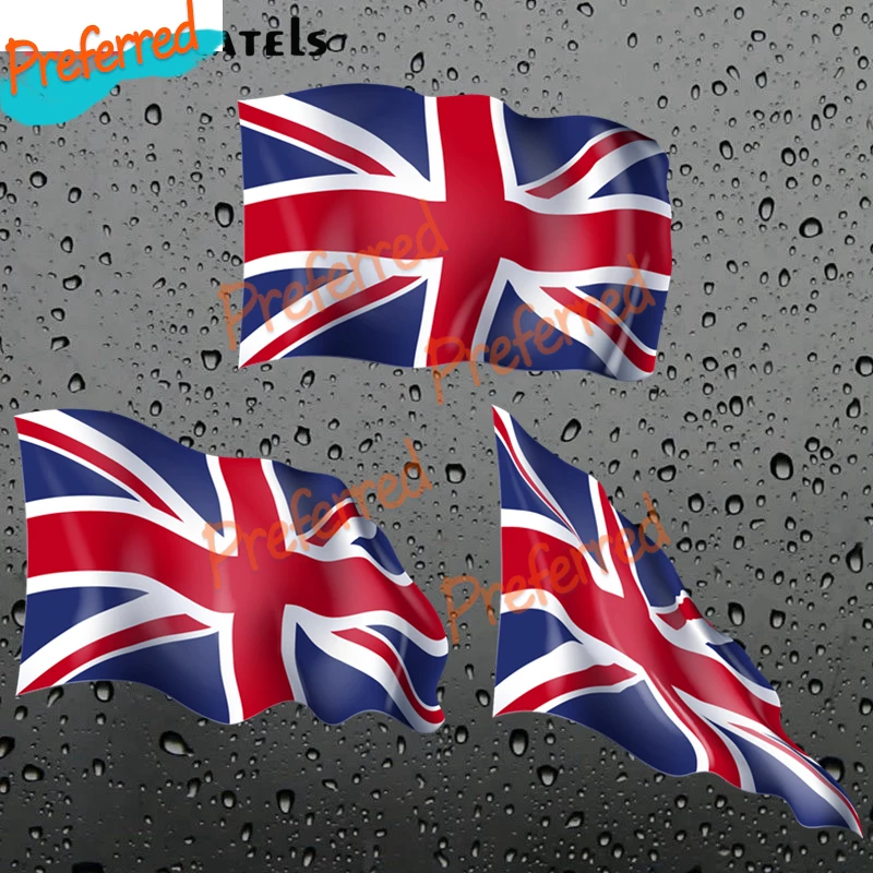 High Quality 3D UK British Flag Sticker Decal Motocross Racing Laptop Helmet Trunk Wall Vinyl Car Sticker Die Cutting