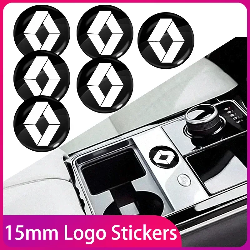 

15mm Car Remote Keychain Emblem Badge Radio button Styling Sticker For Renault Clio Laguna 2 Megane 2 3 Duster Logan Captur