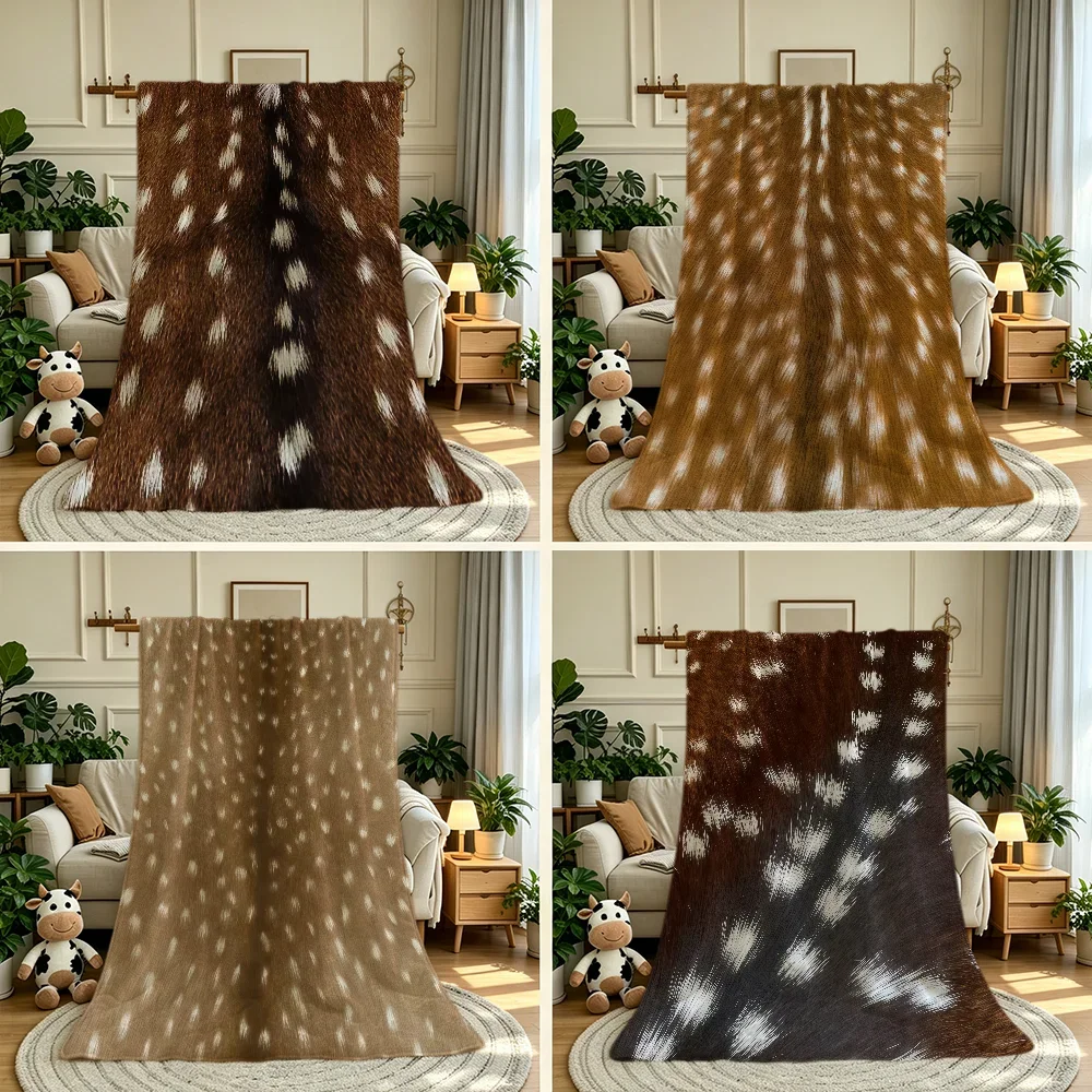 Simulated Fur Deer Blanket Throw Super Cosy Plush Living Room Sofa Couch Childish Birthday Gifts