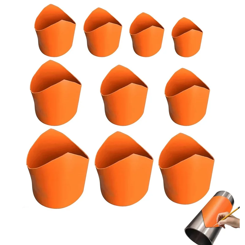 Pipe Saddle Template Kit Set- 10Pcs Precision Cut Tool For Metal Insulation(20-200Mm), Plumbing Insulation Cutting Guide-AA26