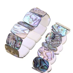 Natural Abalone Paua Shell Stretch  Good Quality Charm Bracelets Elastic Rope Jewelry For Women Vintage Elegant Accessories Gift