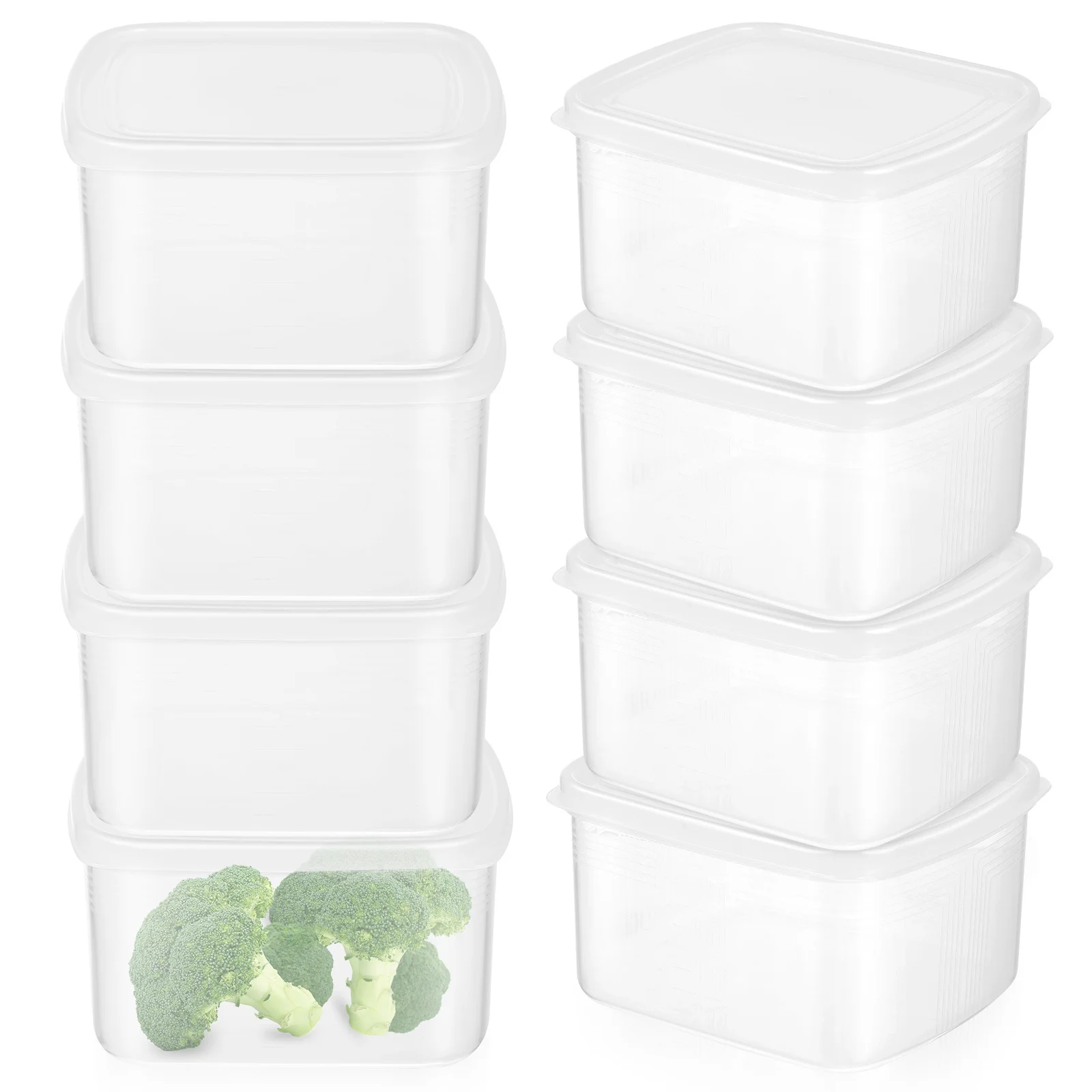 

8pcs Clear Food Storage Box Premium Pp Material Airtight Containers For Kitchen Refrigerator Meat Vegetable Organizer