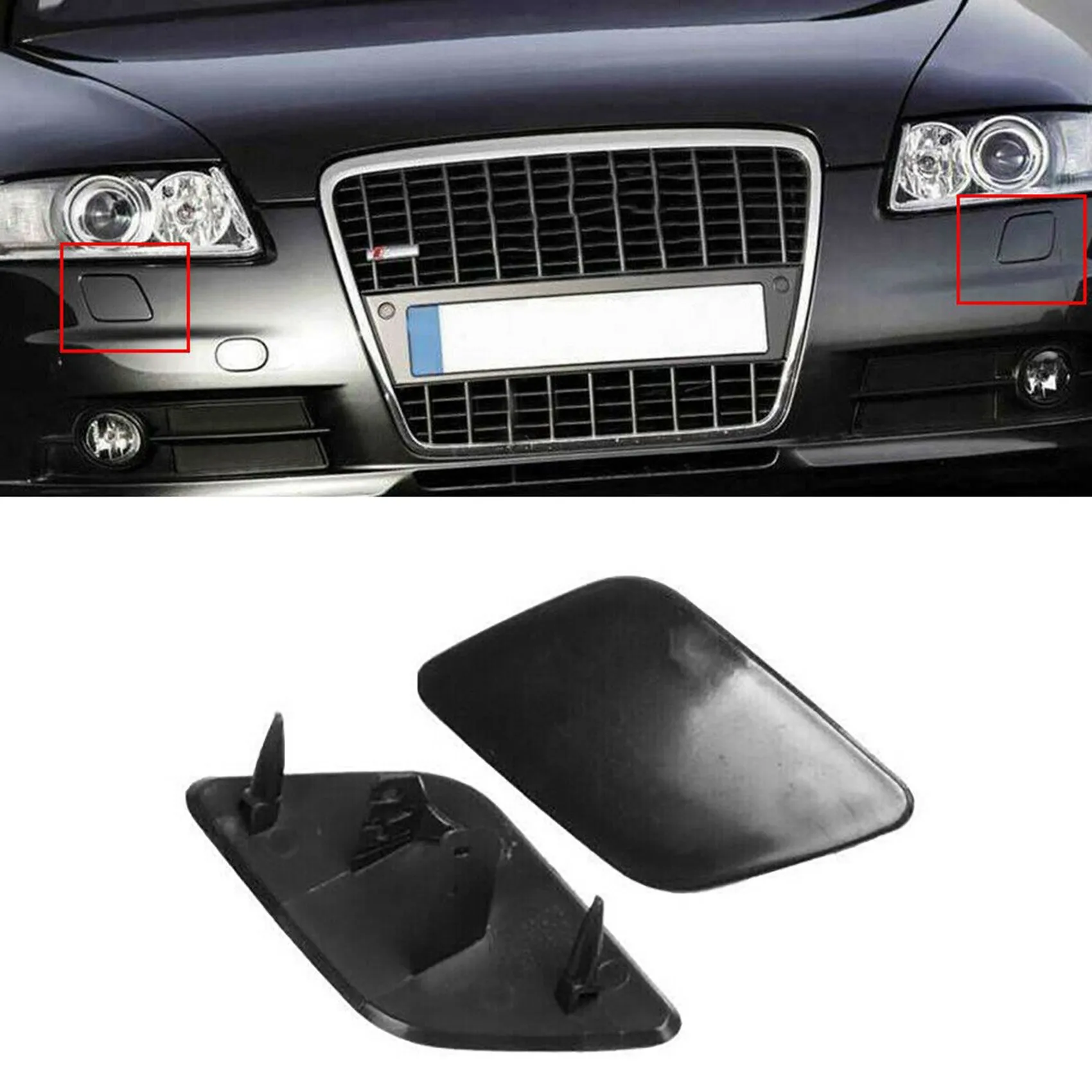 Front Bumper Headlight Washer Cover Unpainted 4F0955275 4F0955276 for Audi A6 C6 Quattro S6 2005-2008