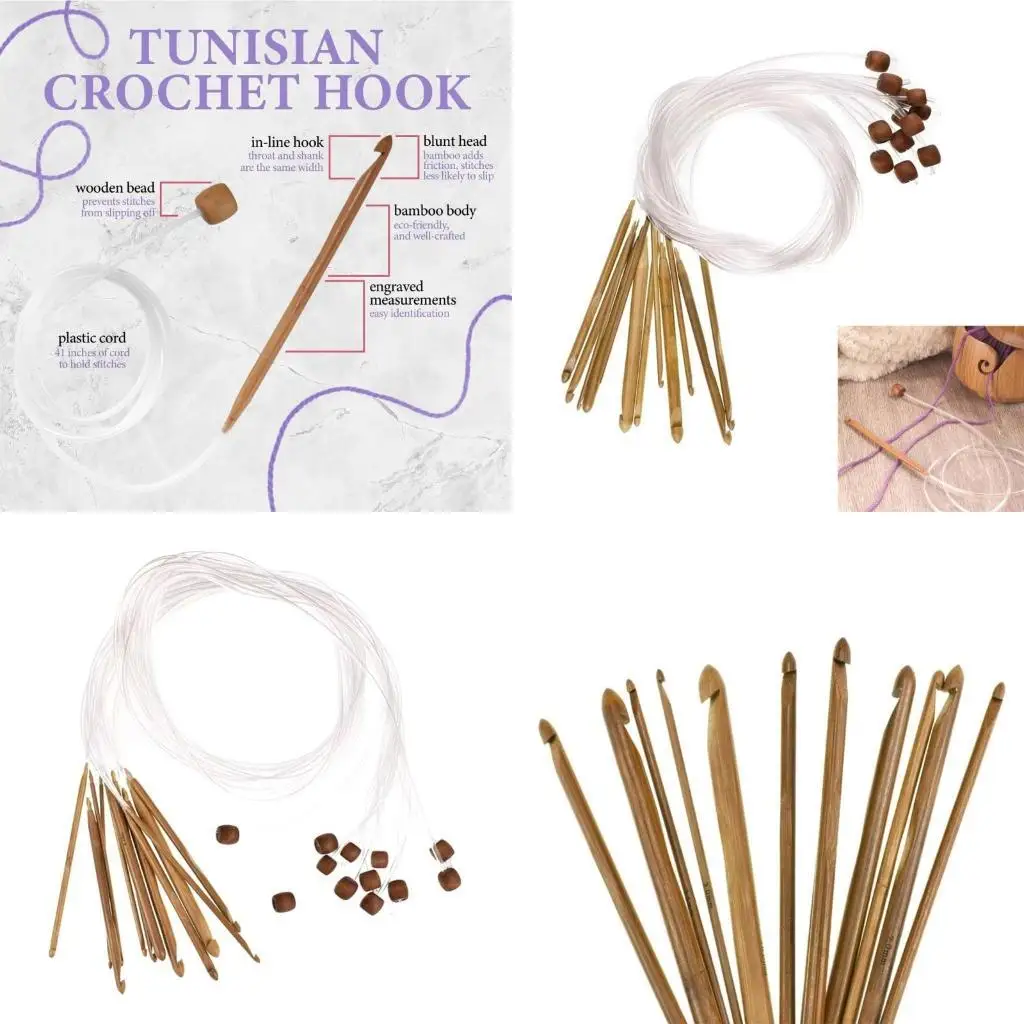 

E8BD Afghan Long Crochet Hook Needle Carpet Rug Weave Knitting Needle for Crafting
