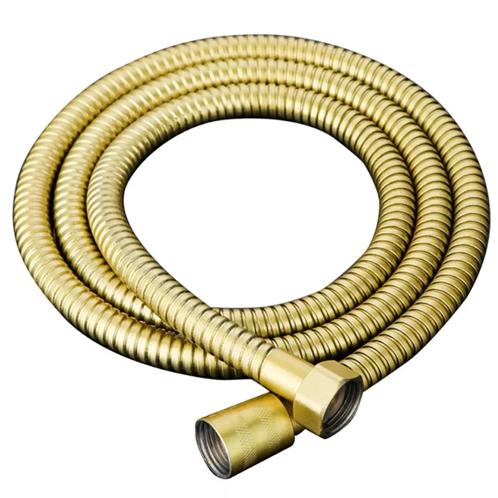 1.5/2m Stainless Steel Shower Hose High Pressure Replacement Spray Encryption Pipe Universal Titanium Gold