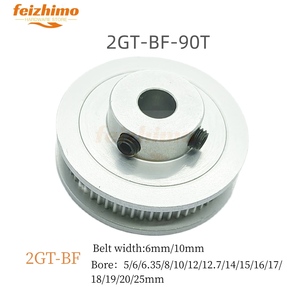 

3D Printer Parts GT2 Timing Pulley 2GT 90T Tooth Teeth ,Bore 5/6/8/10/12/14/15/16/17-20mm Synchronous Wheels Width 6mm/10mm Belt