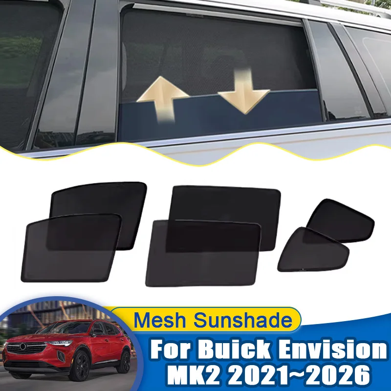 

Sunshades For Buick Envision 2021~2026 2022 2023 2024 2025 Car Mesh Sun Visor Window Magnetic Privacy Curtains Shade Accessories