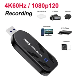 Ezcap331p 1080p@120hz 4K@30hz USB 3.0 HDMI Video Capture Card Recorder for DSLR Camcorder Camera Laptop PC Live Streaming Record