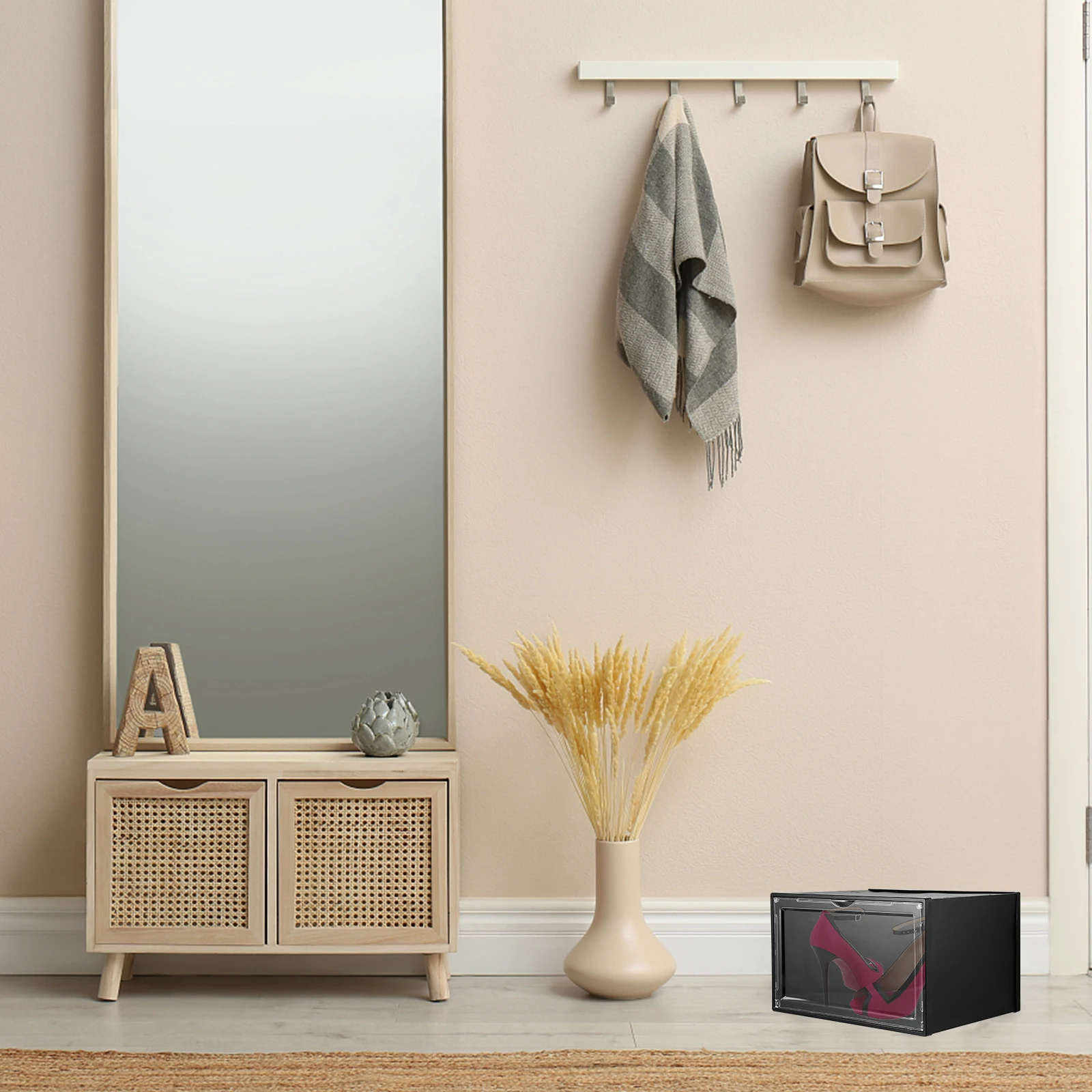 

4pcs Box Magnetic Pp Organizer Home Shoe Container Shoe Storage Boxes Fresh Design Strong Easy Access Tidy