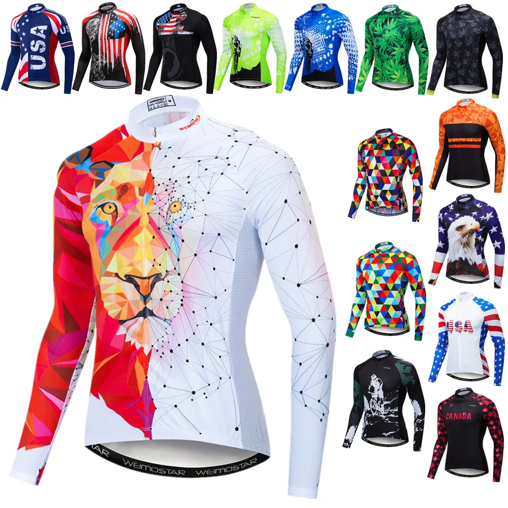 

Weimostar 3D велосипедный трикотаж для мужчин с длинным рукавом велосипедная одежда лев велосипедная одежда быстросохнущая MTB велосипедный трикотаж осенняя велосипедная куртка топ