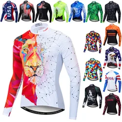 Weimostar 3D Cycling Jersey Men Long Sleeve Cycle Wear Lion Bike Clothing Quick Dry MTB Bicycle Jersey Autumn Cycling Jacket Top