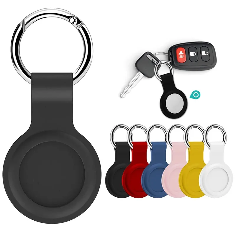 Funda de silicona líquida Original para Apple Airtag, llavero portátil, funda protectora para dispositivo de seguimiento apple airtags