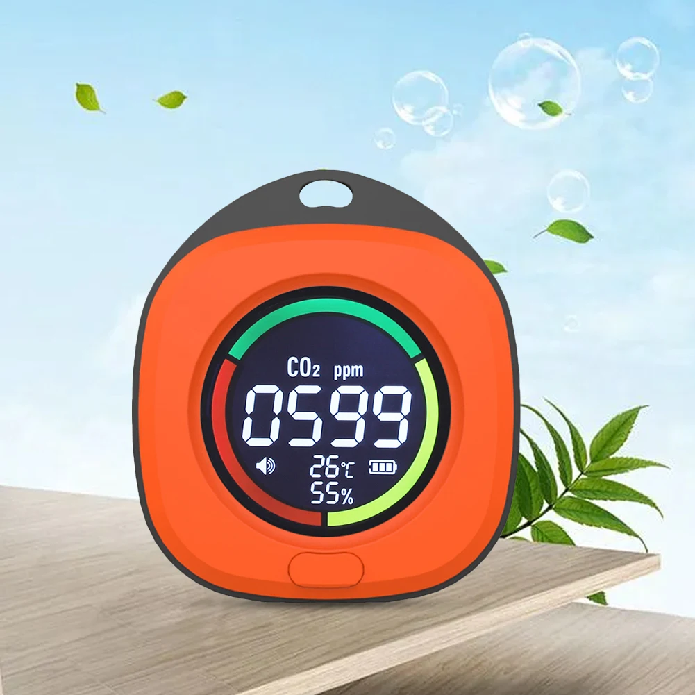 4 In 1 CO CO2 Detector Alarm Temp Humidity Sensor with Magnetic Suction Portable Gas Detector 1000mAh for Outdoor Camping RV Car