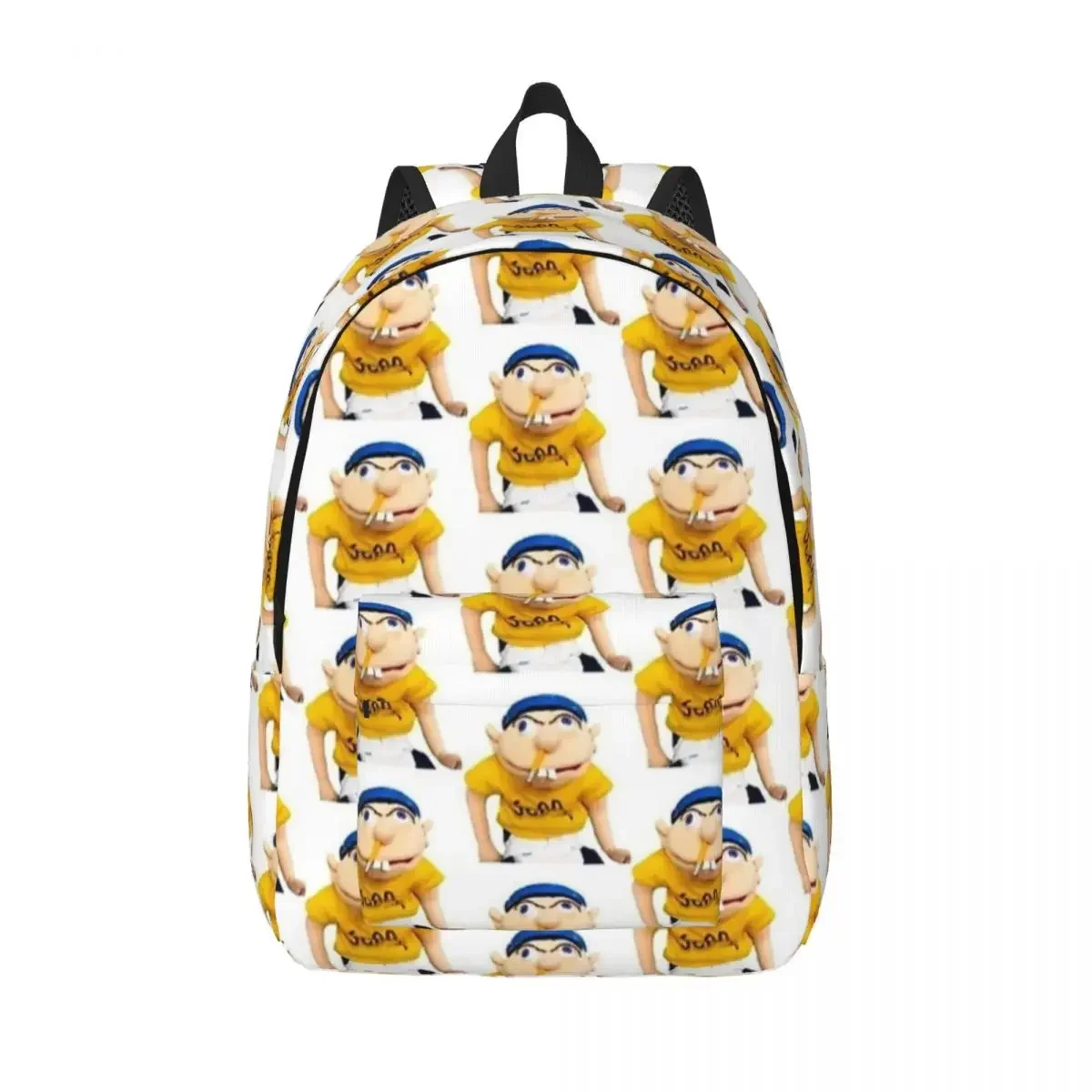 

SML Jeffy Puppet Fashion Backpack Sports Student Work Cartoon Daypack for Men Women College Canvas Bags