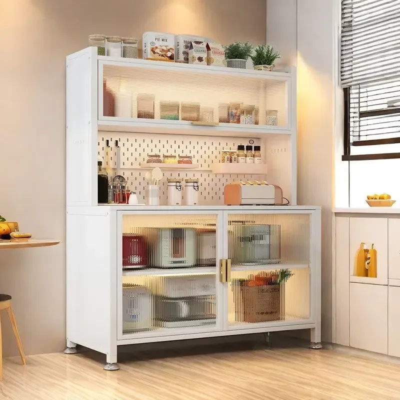 Kitchen Racks Organizer Multifunctional Dish Racks Flip up Door Kitchen Cabinet Multi-layer Storage Shelves