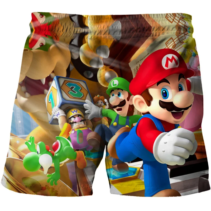 Super Marios Bros Shorts Summer Children Swimming Trunks Kids Anime Beach Shorts Cartoon Sports Short Boys Bottom Quick Dry Gift