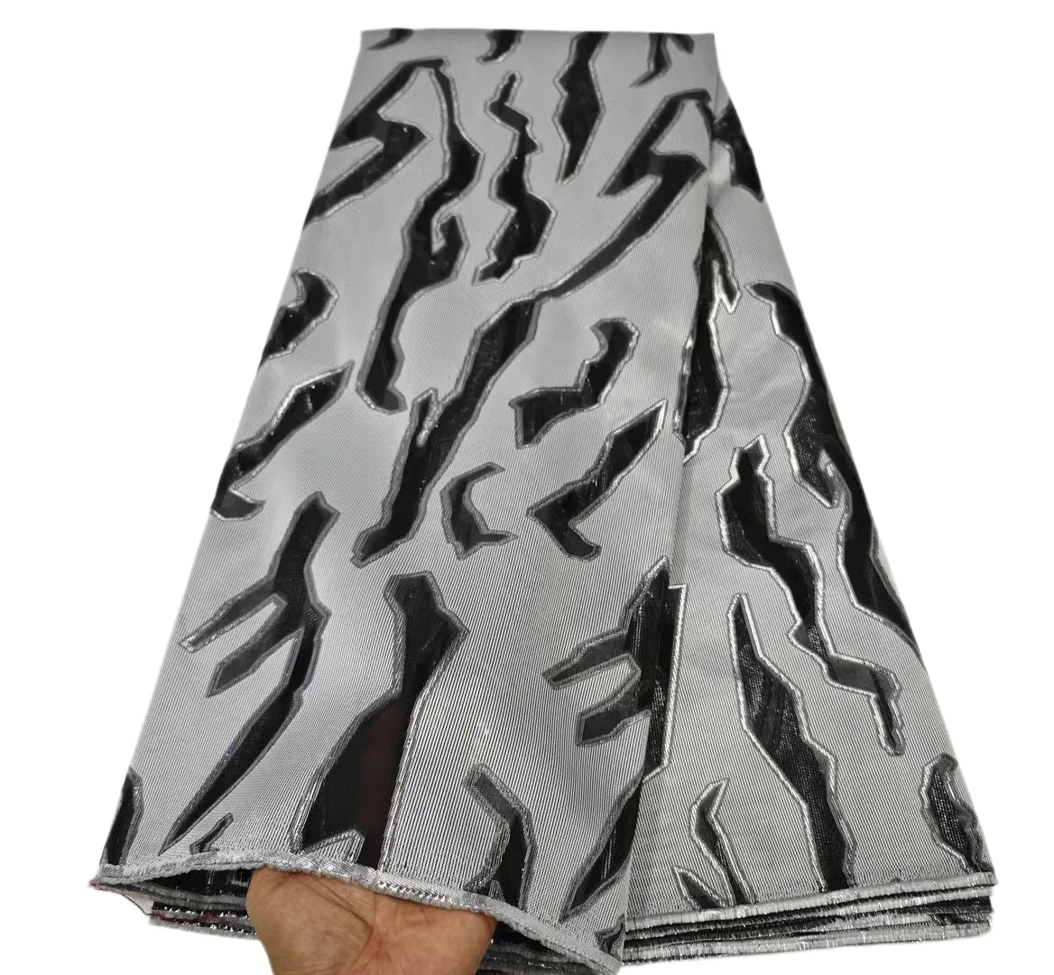 جديد النيجيري الجاكار أقمشة الدانتيل 2024 الأفريقي الديباج أقمشة الدانتيل جودة عالية 5 ياردة الأورجانزا فستان فاخر للنساء حفلة HDF #4