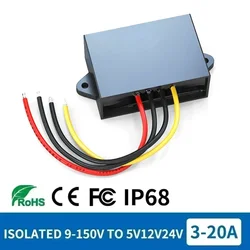 Isolated 12V 36V 48V 60V 84V 72V 24V 100V 150V to 5V 12V 24V 36V 48V Buck Step Down Converter Voltage  Regulator 100V to 5V 12V