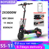 Boyueda S5-11 11in off-road scooter 2*3000W dual motor 60V38AH large battery NFC + password power on hydraulic brake System