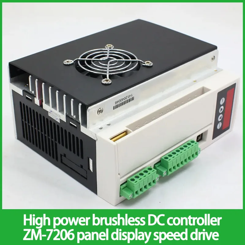 High power brushless DC controller ZM-7206 panel display speed drive 1.2KW with Hall sensors brushless DC motor