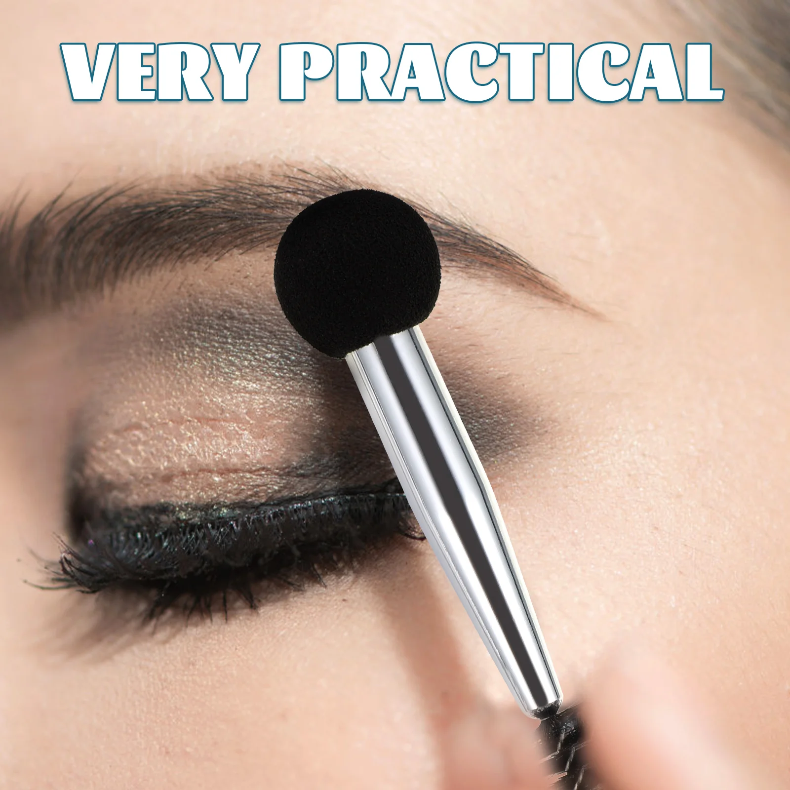 6pcs Makeup Brushes NBR Latex Sponge Aluminum Tube Nylon DoubleEnded Eyebrow Eyelash Applicator Foundation Concealer EyeShadow