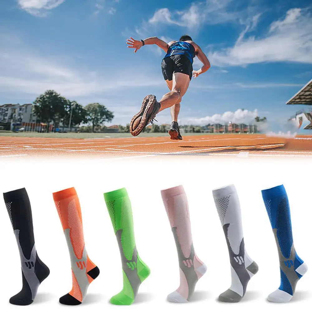 Sports Compression Socks For Men Women Running Basketball Bicycle Nylon Sports Socks Gym Elastic Relief For Fatigue K6G9